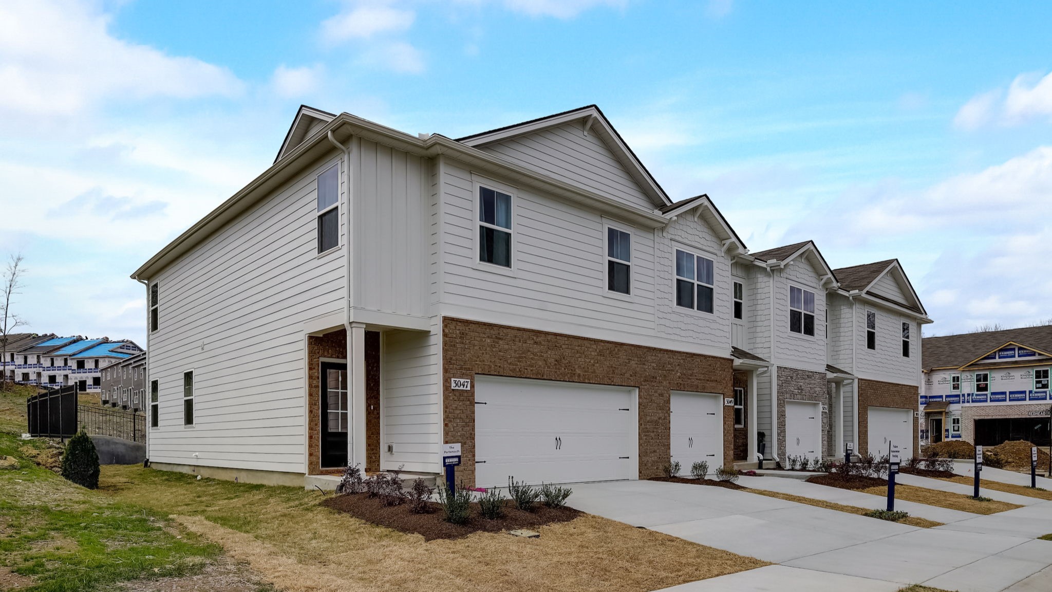 Exterior on two story townhome model home