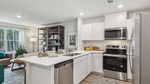Modern kitchen with quartz countertops