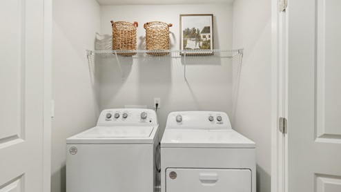 Laundry room in new townhome