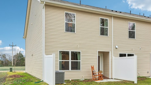Back patio of new townhome