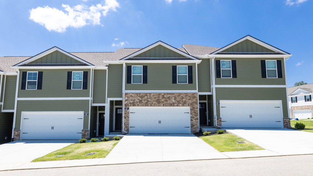 Exterior of new two story townhome