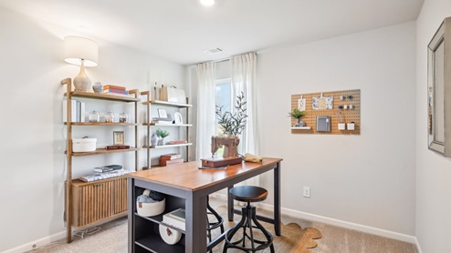 Bedroom in modern, open concept new home