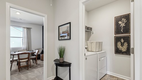 Laundry room in new single family home