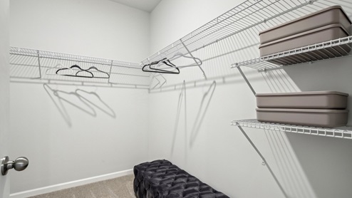 Walk in closet in new two story home