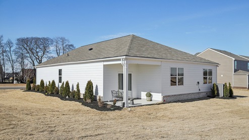 Back patio of new single family home