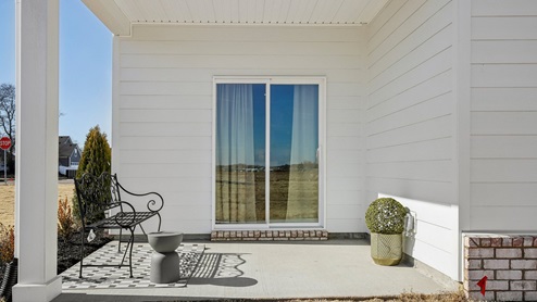 Back patio of new single family home