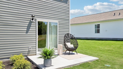 Back patio of new single family home