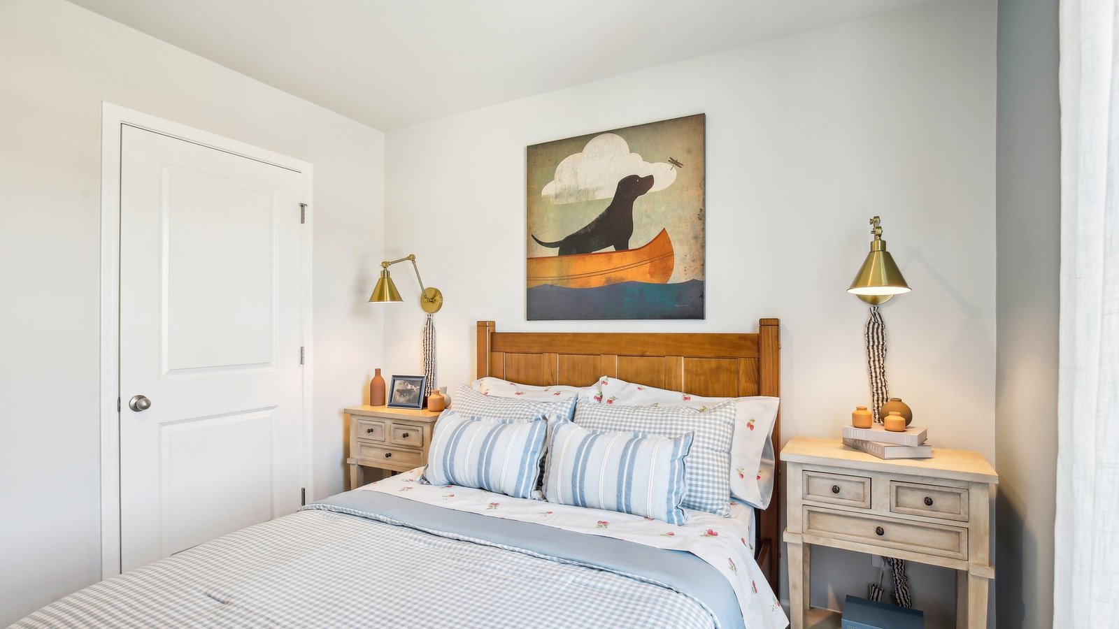 Bedroom in modern, open concept new home