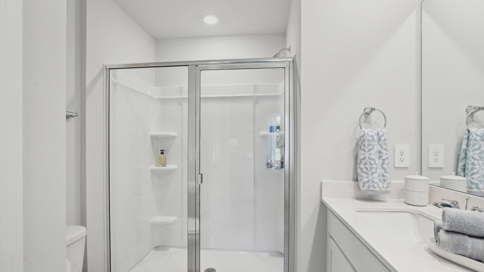 Primary bedroom in modern, open concept new build home