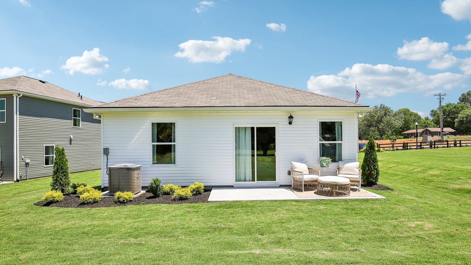 Back patio of new single family home