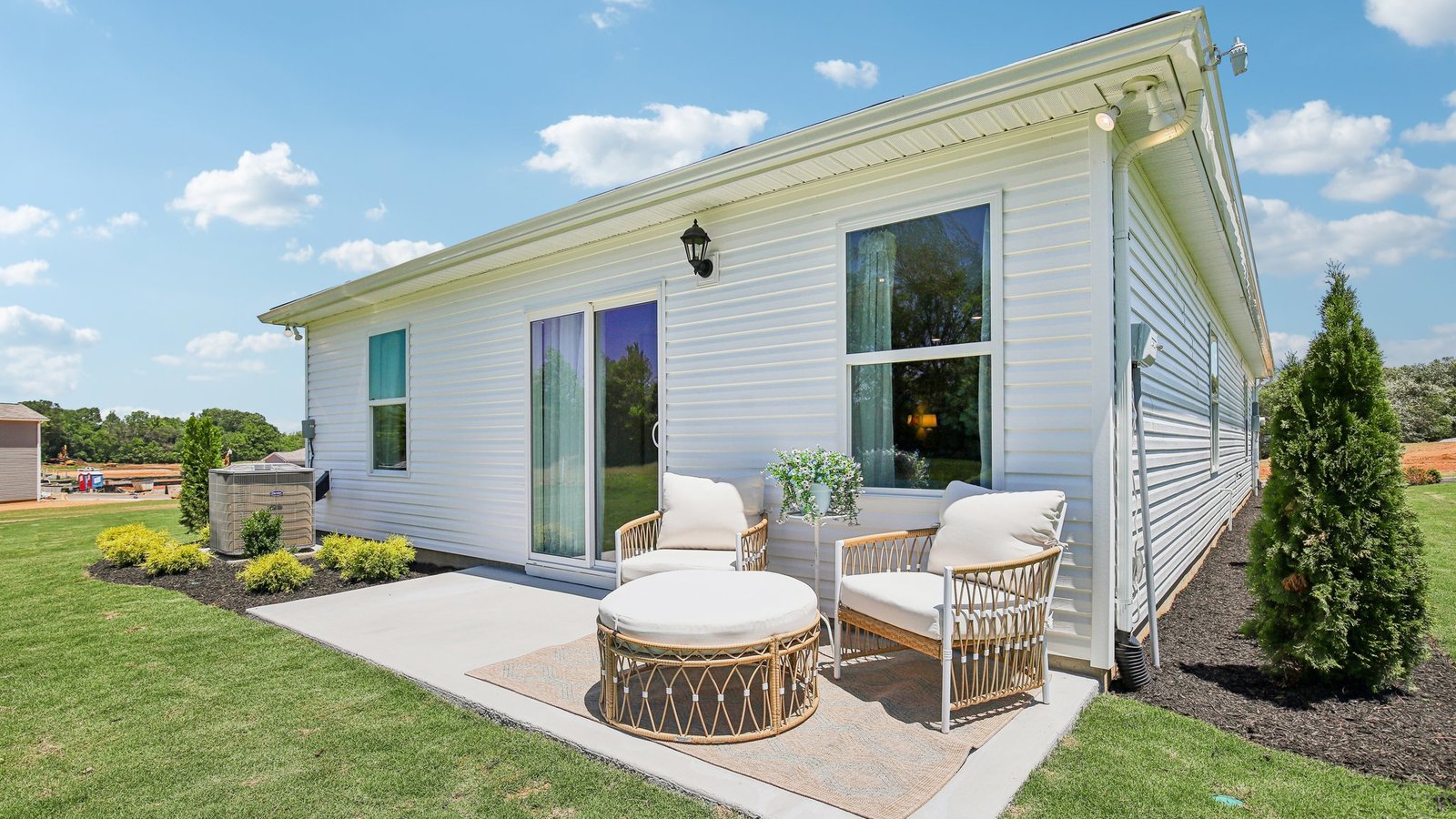 Back patio of new single family home