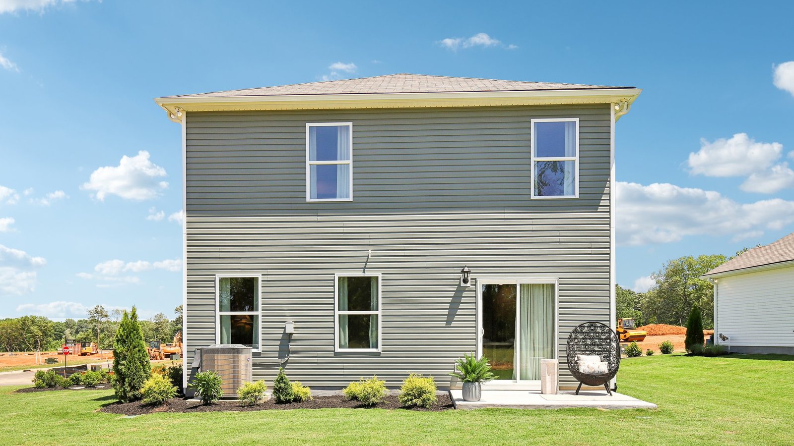 Back patio of new single family home
