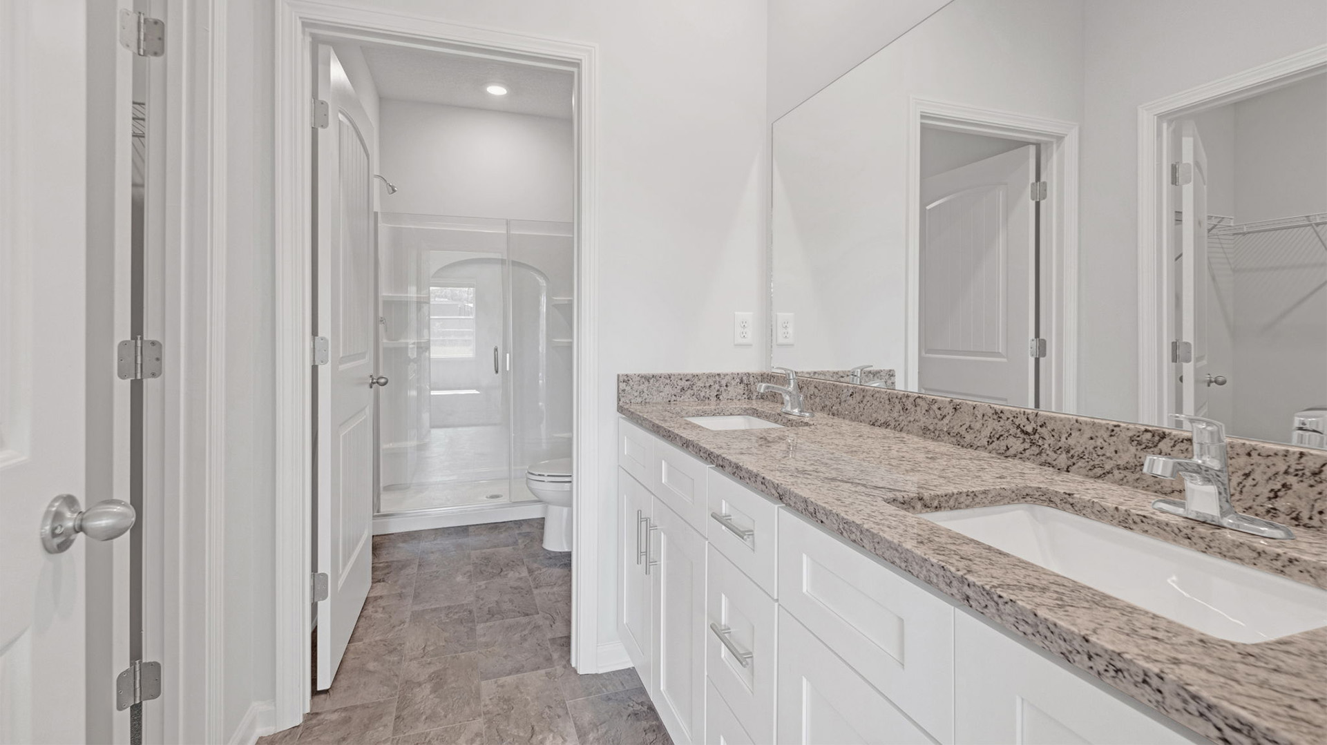 ENsuite bathroom with a glass enclosed walk in shower