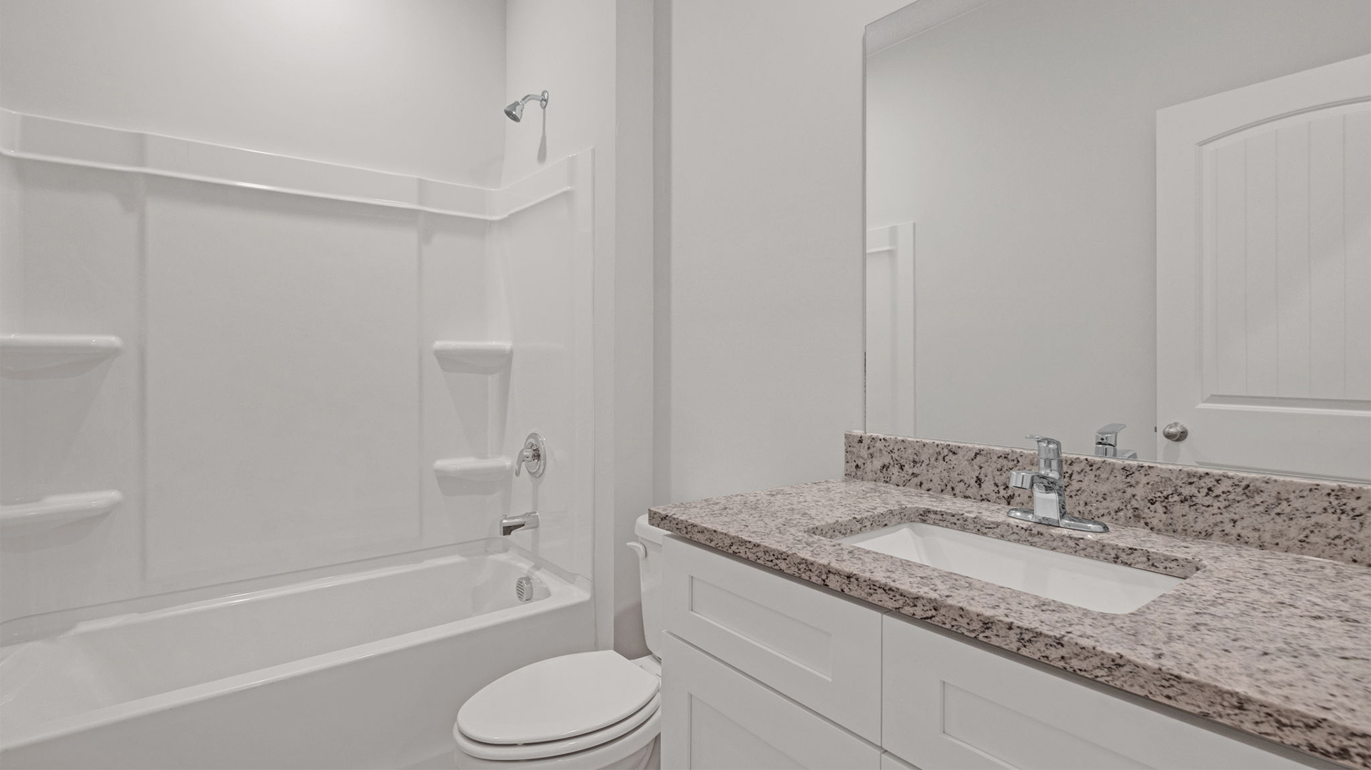 Guest bathroom with a single vanity