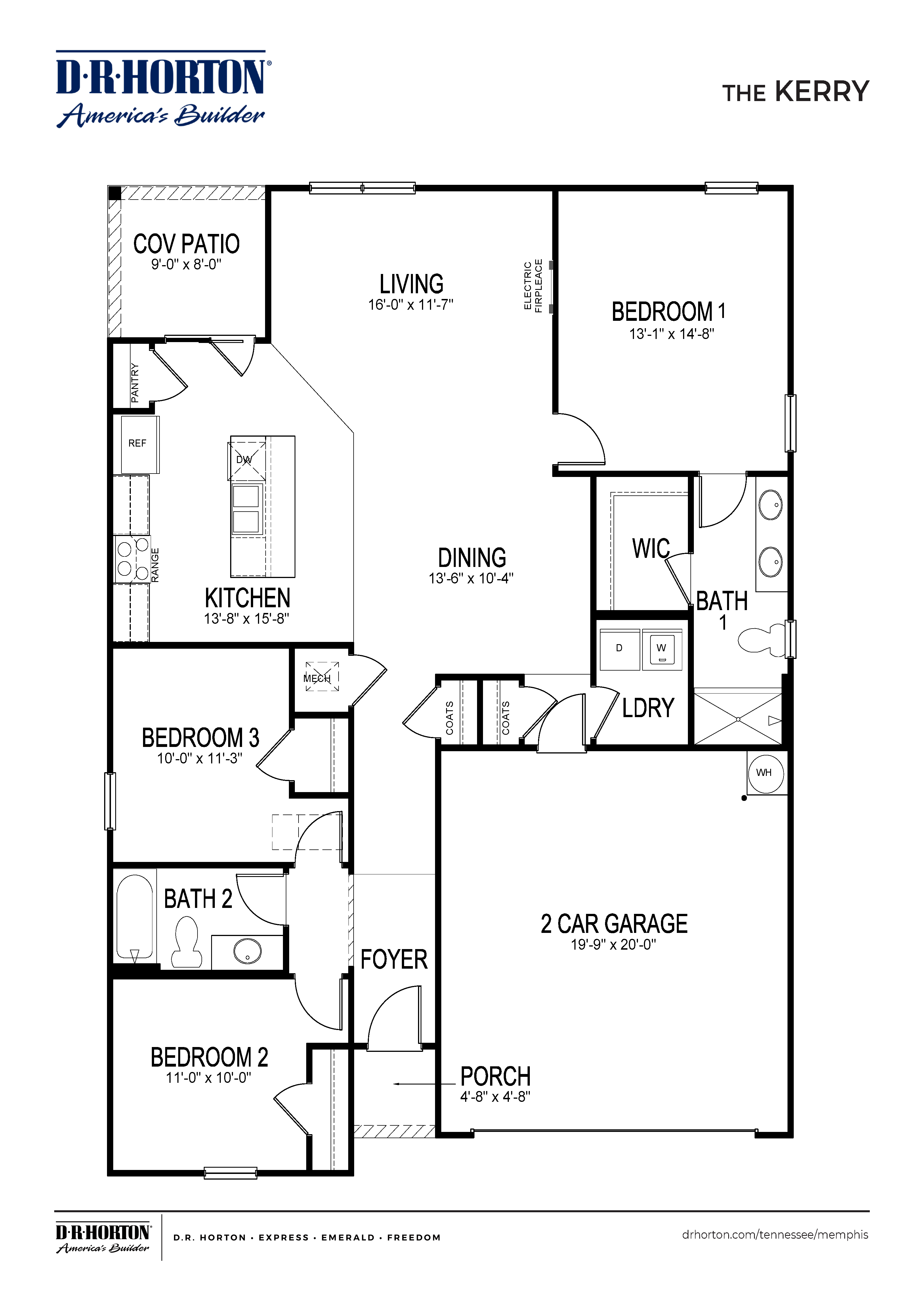 Floor Plan in Willow Pointe Horn Lake, MS D.R. Horton