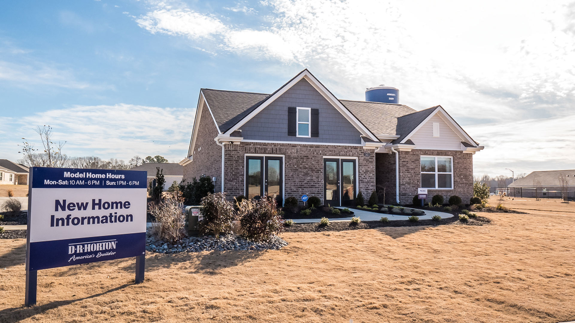 Our Aria floorplan Cayce Pointe model at the front of the community