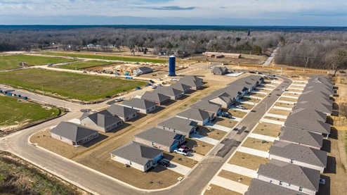 Drone shot of the Cayce Pointe community