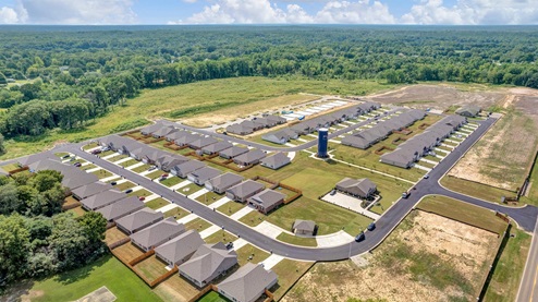 cayce pointe community drone shot in byhalia, mississippi