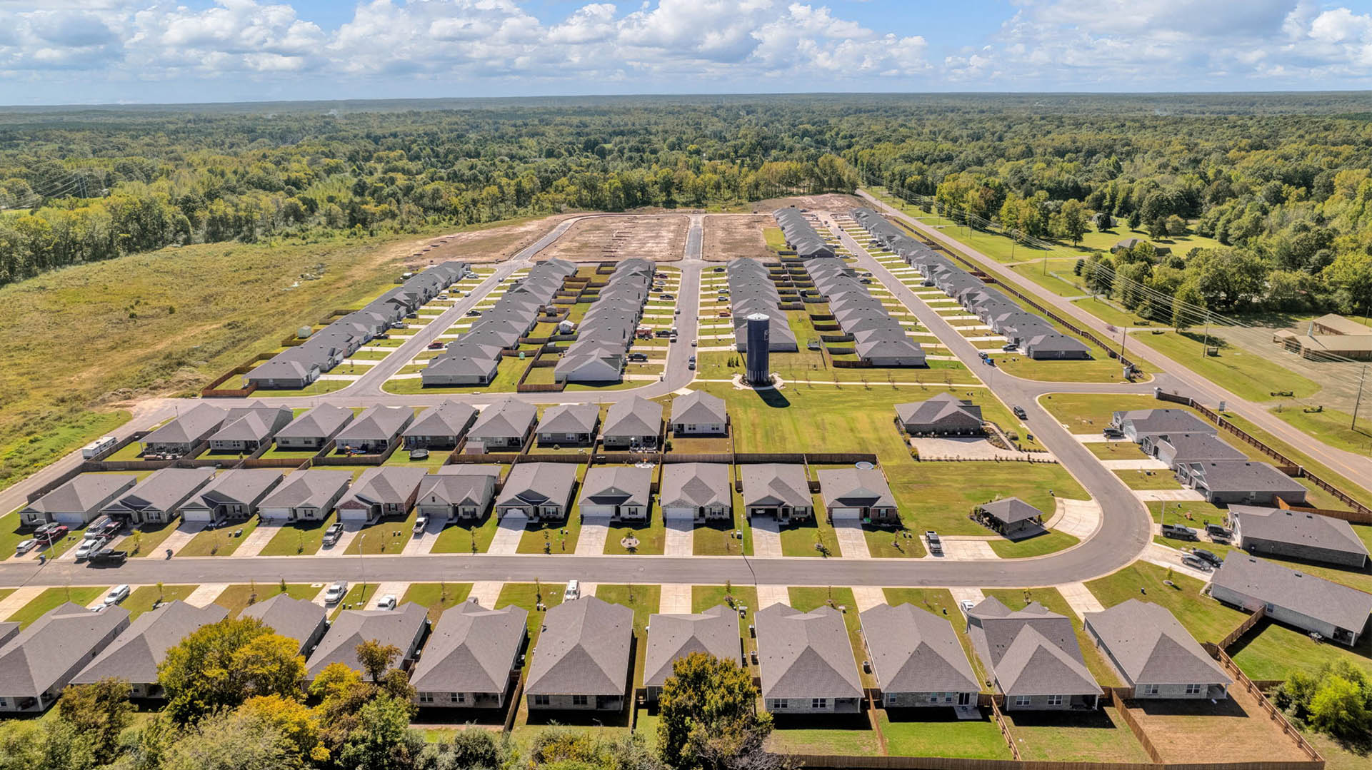 Drone photo of the Cayce Pointe community
