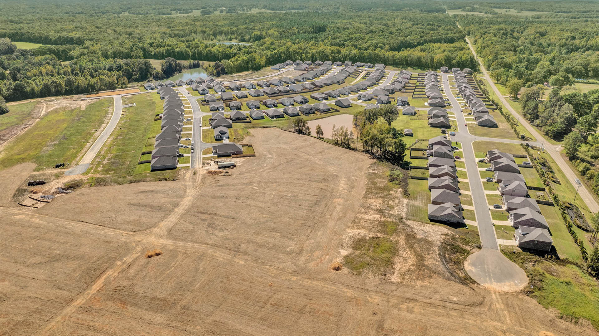 Drone view of our Twin Lakes community