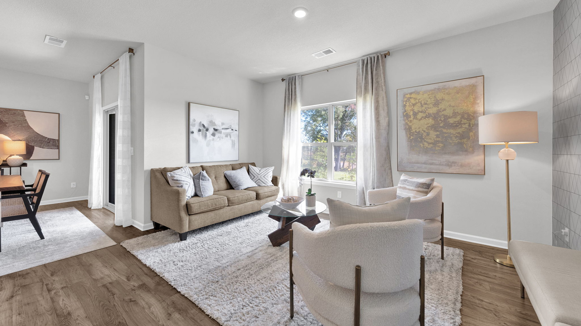 Living room opens up into the dining area