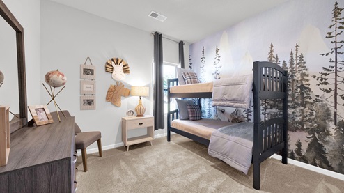 Third bedroom shown as a kids room, with bunkbeds