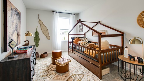 Third bedroom shown as a kids room with a window for natural light