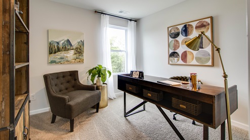 Fourth bedroom shown as a home office