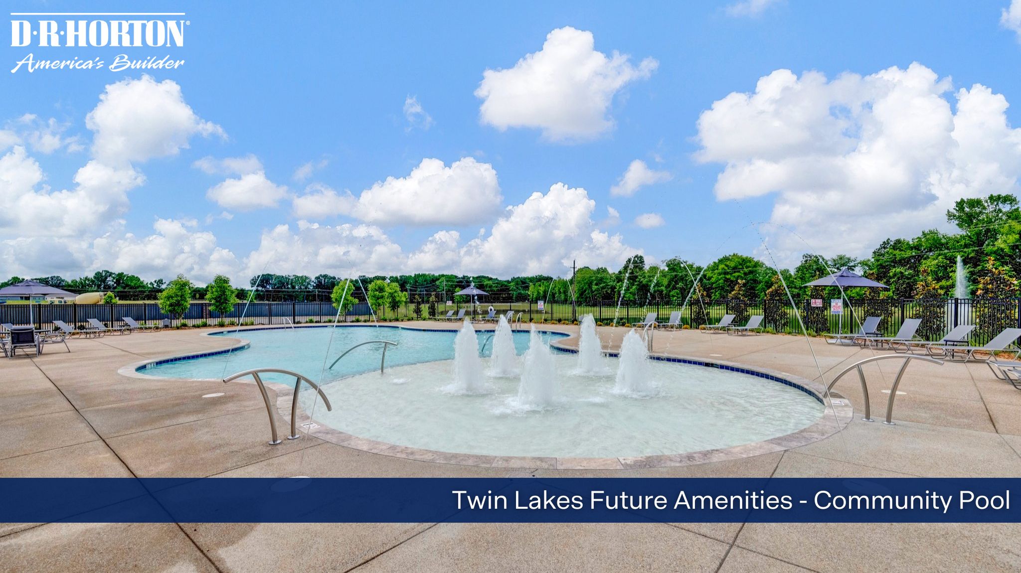 The beautiful coming soon community pool for the Twin Lakes community residents