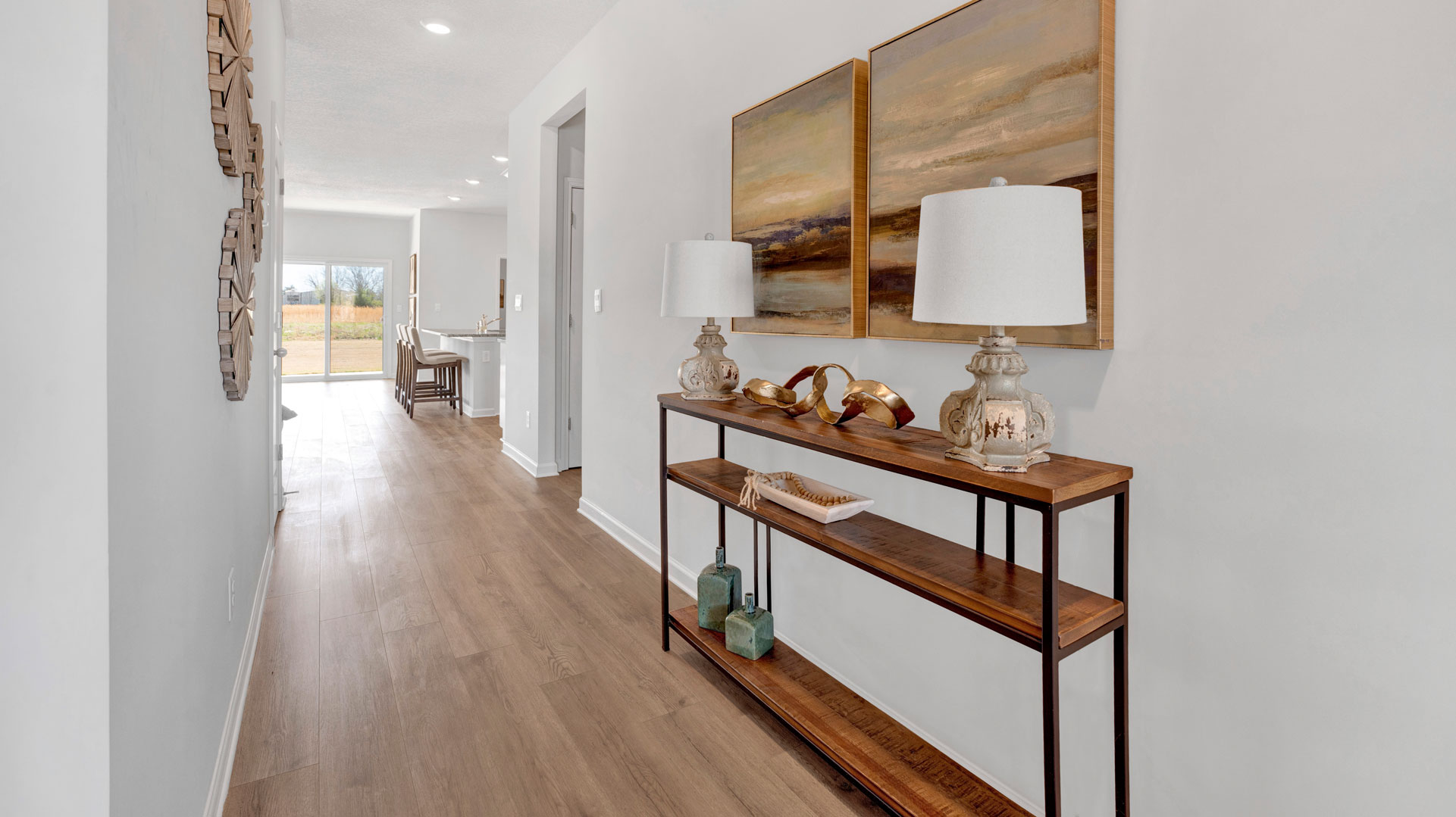 clifton plan entry, leading back to open living areas in single-story home