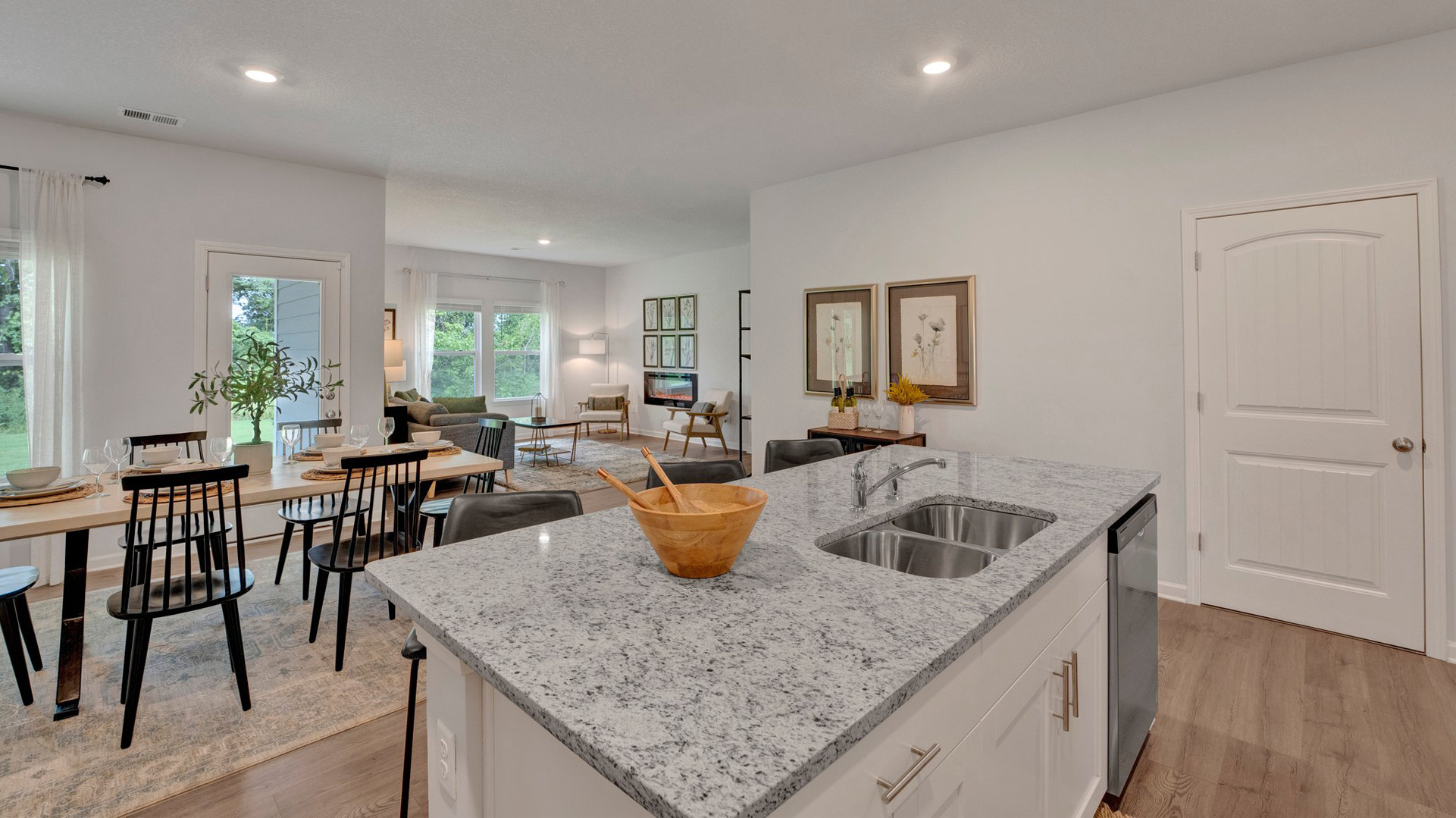 Spacious kitchen island perfect for entertaining guests