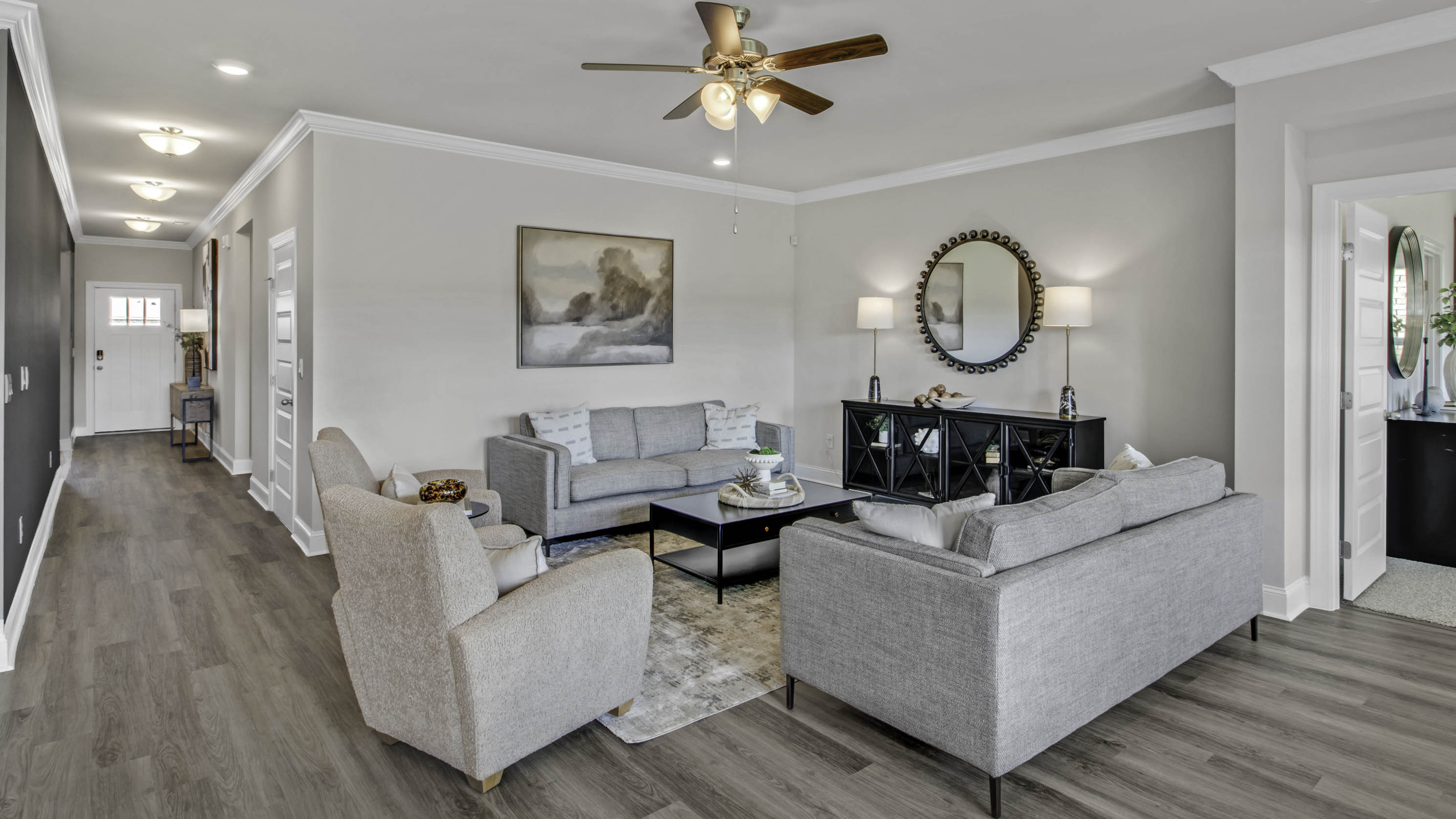 Open concept view of the living room