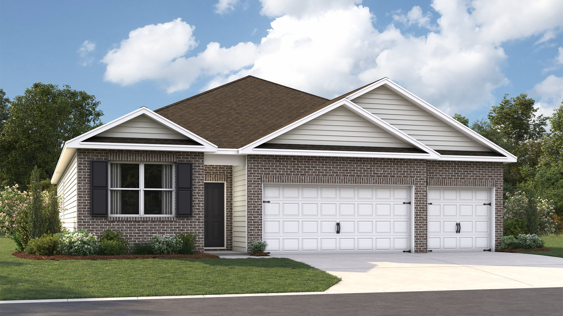 Exterior elevation of the Madison A2, a single story home