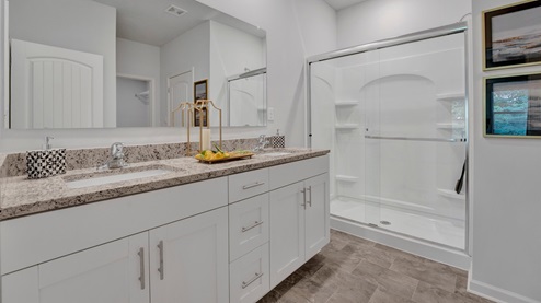 riverwood gardens new home community in oakland tennessee cameron plan primary bathroom with large double vanity
