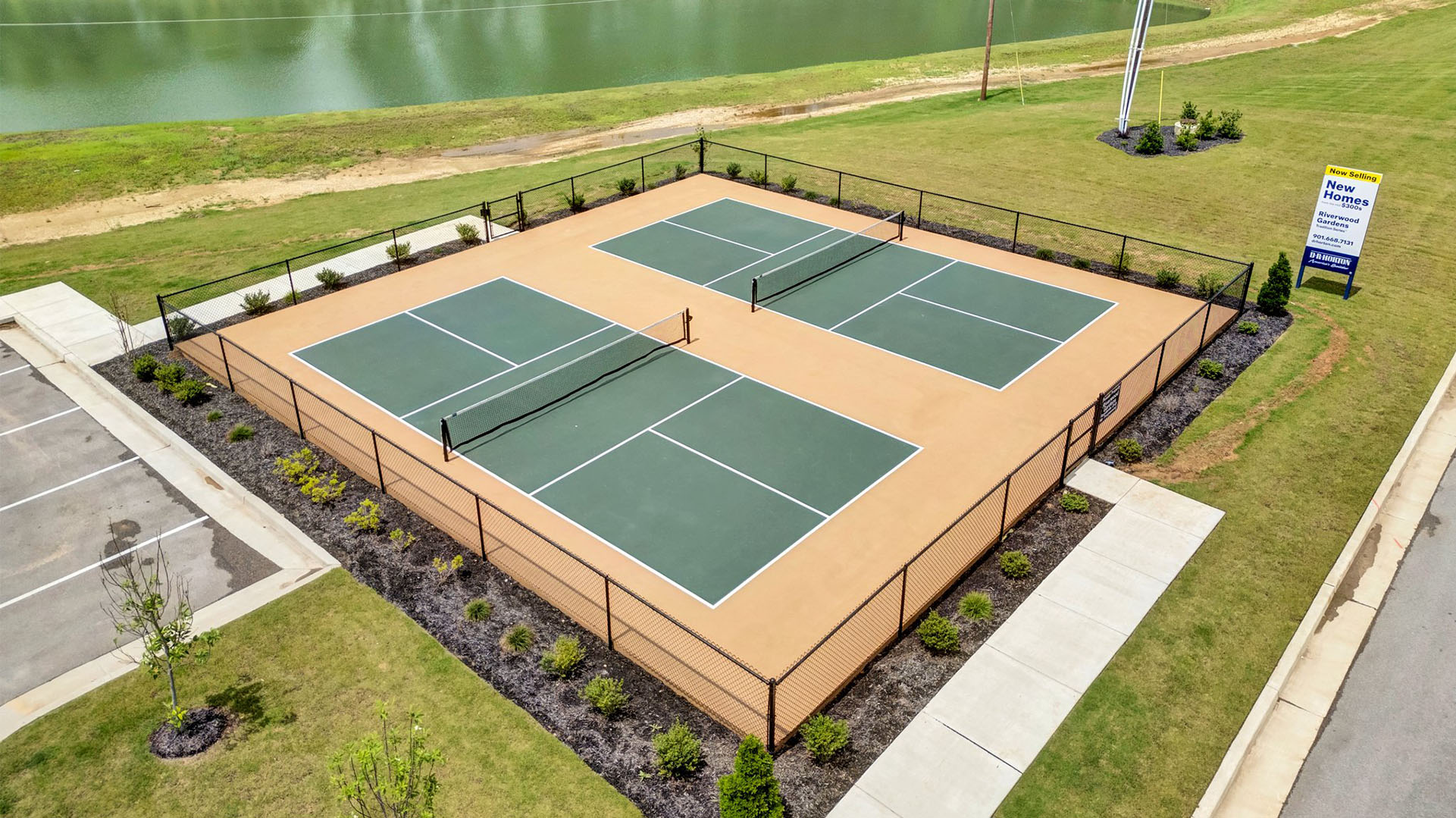 Drone view of our pickleball courts