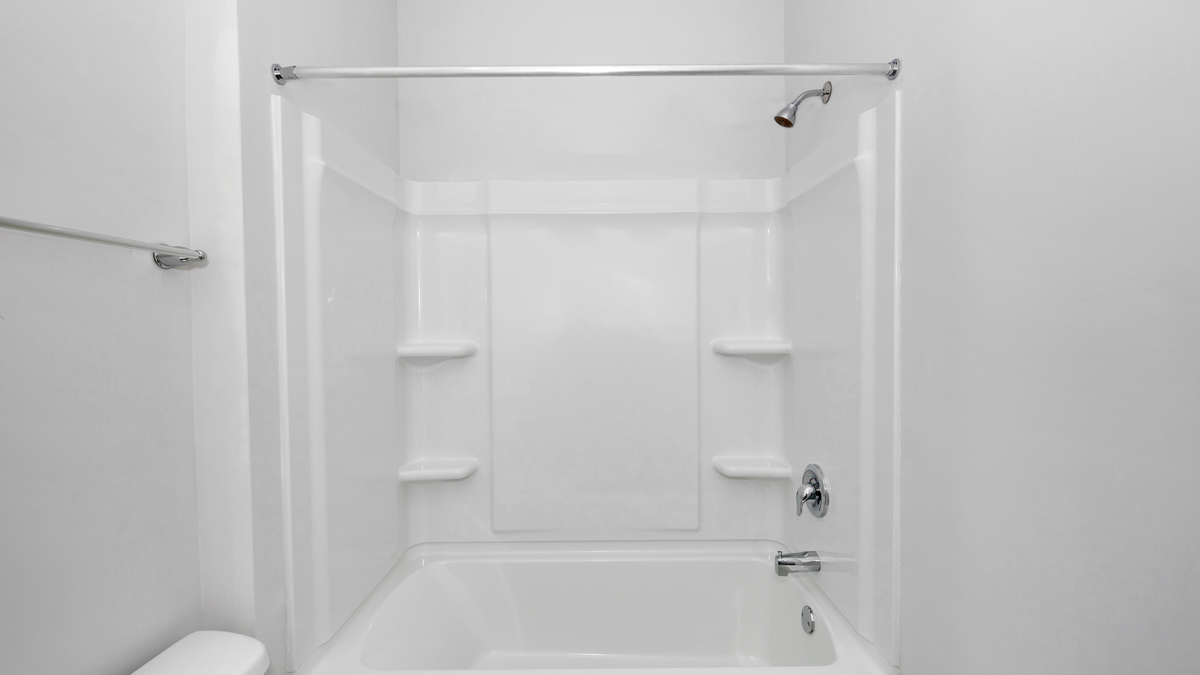 Beautiful tub/shower insert in guest bathroom