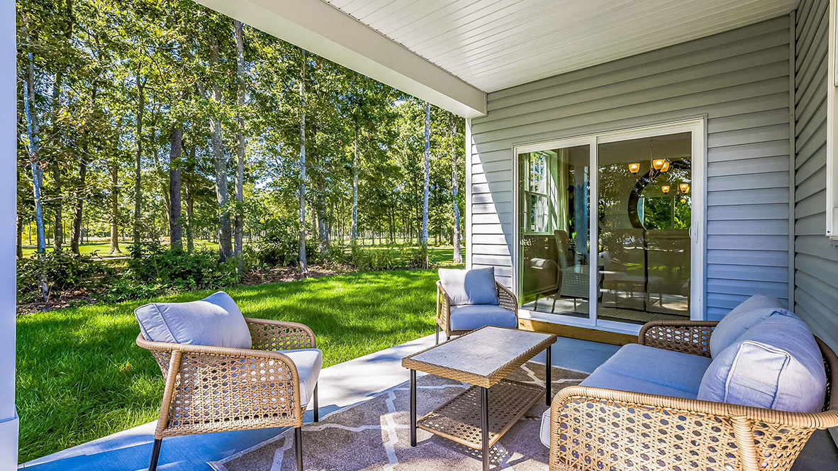 COvered patio perfect for entertaining