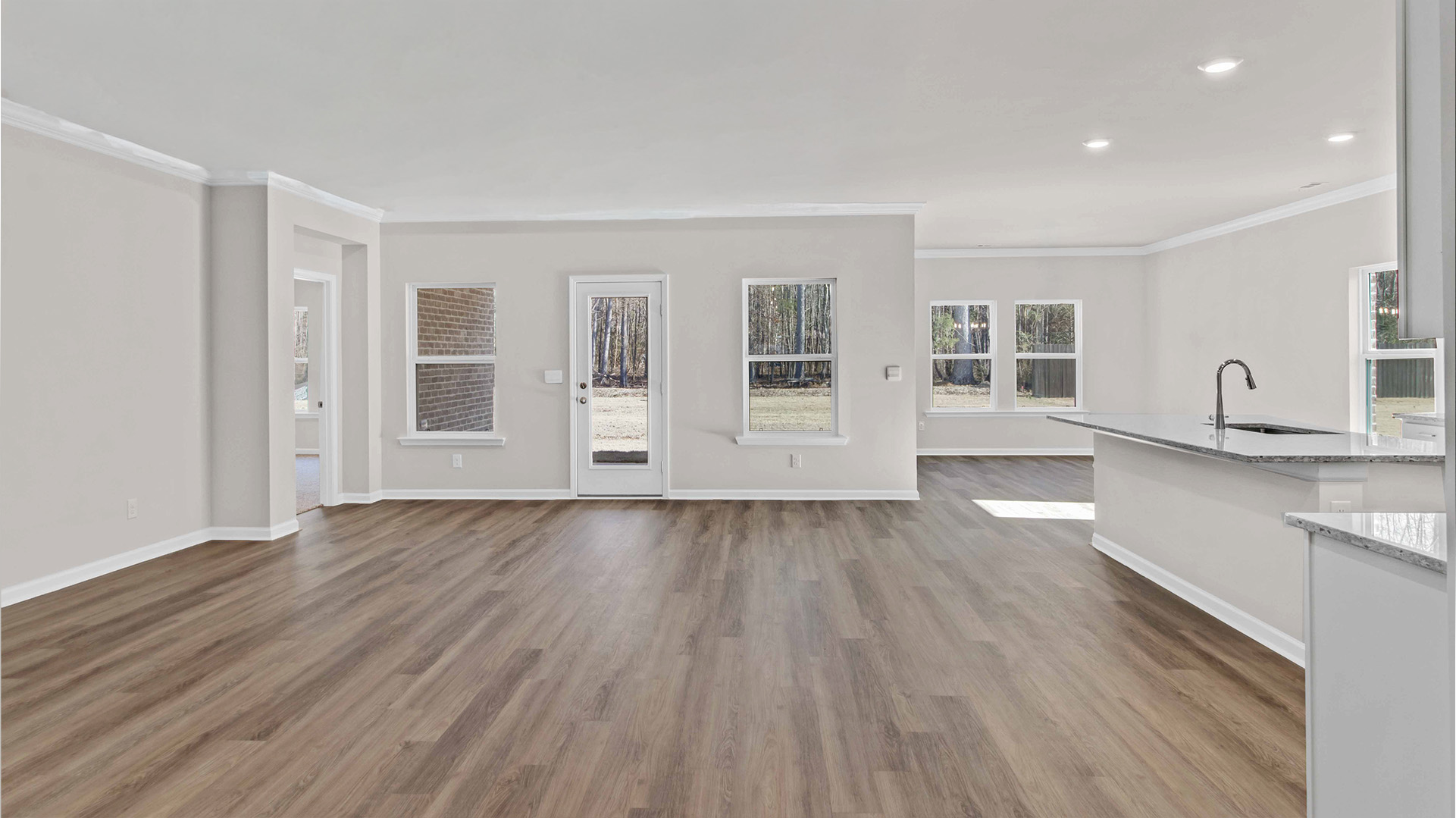 Open concept view of the beautiful open living areas