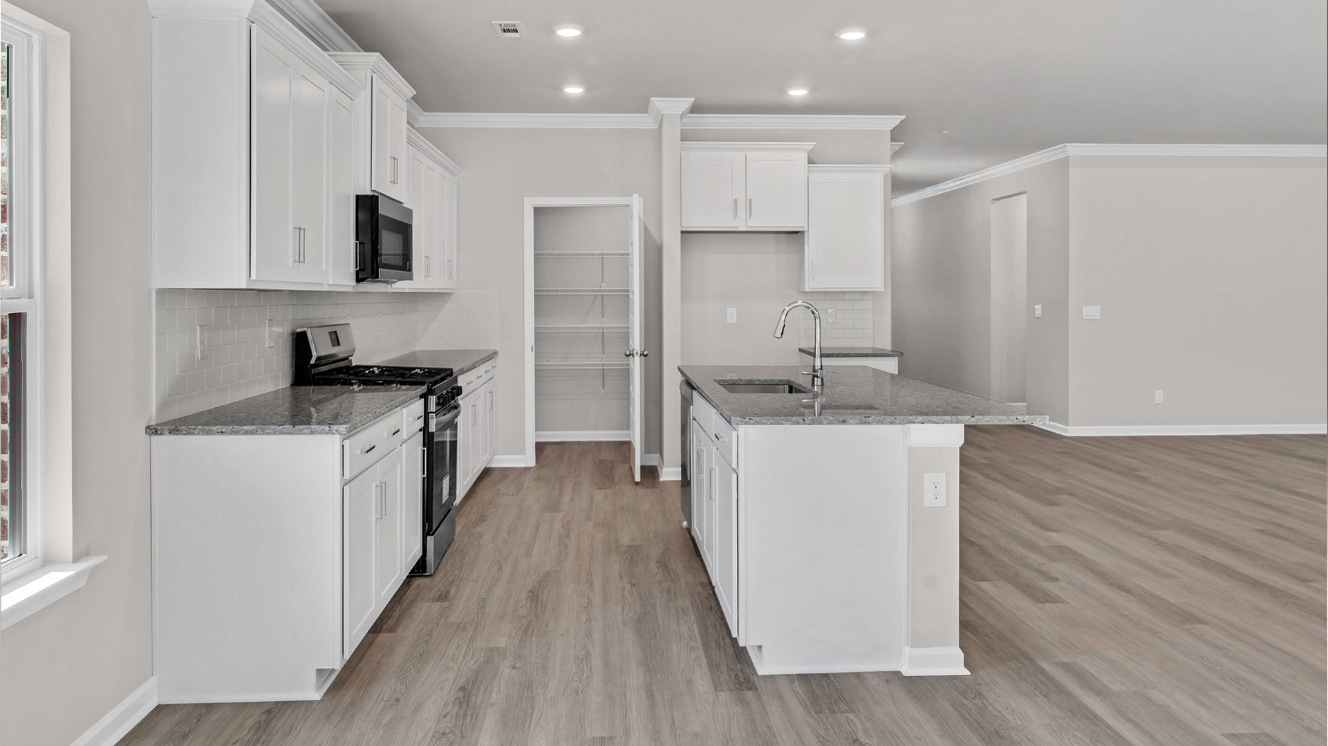 Kitchen overlooking the living room