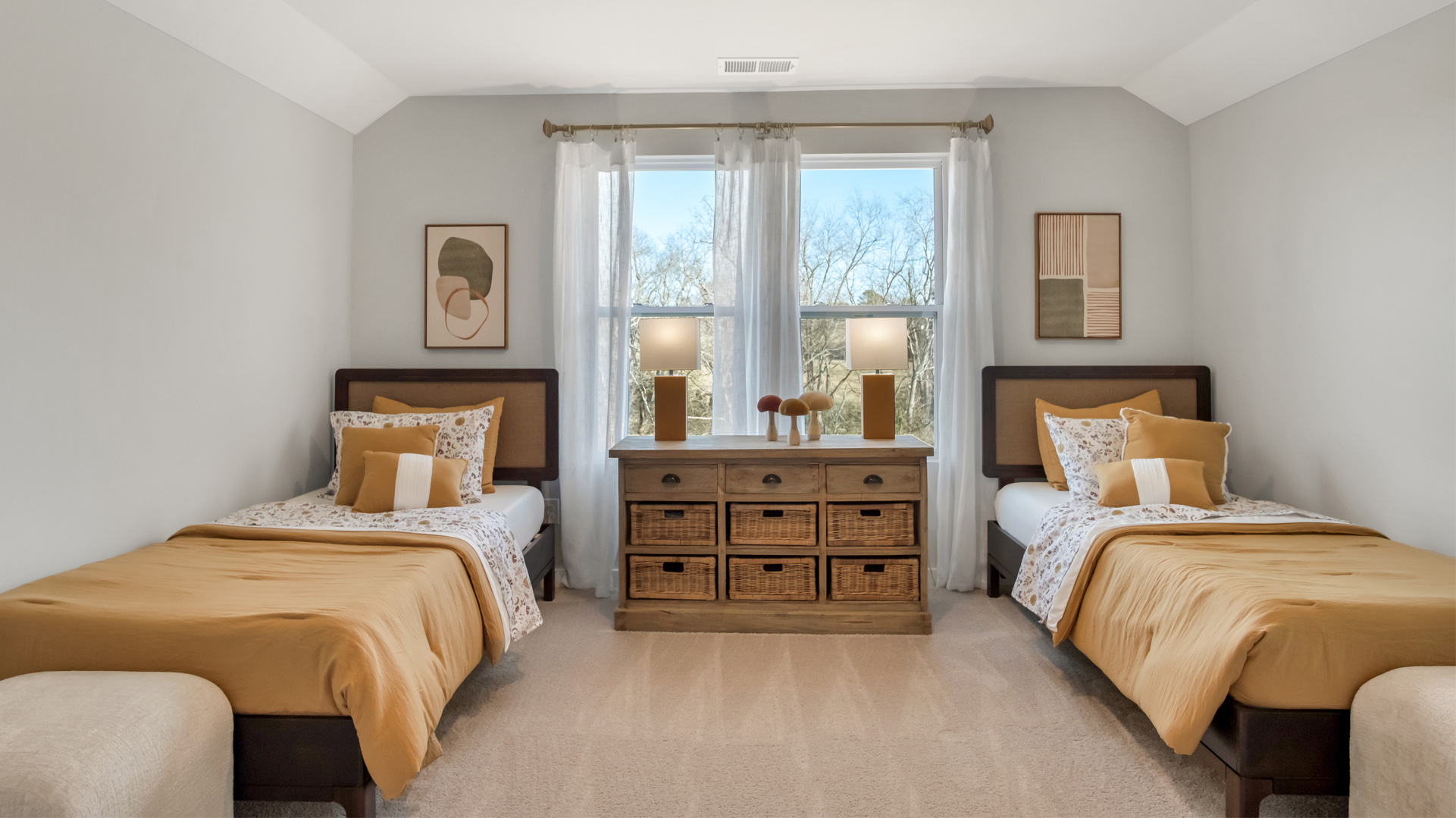 Fourth bedroom with a large double window for natural light