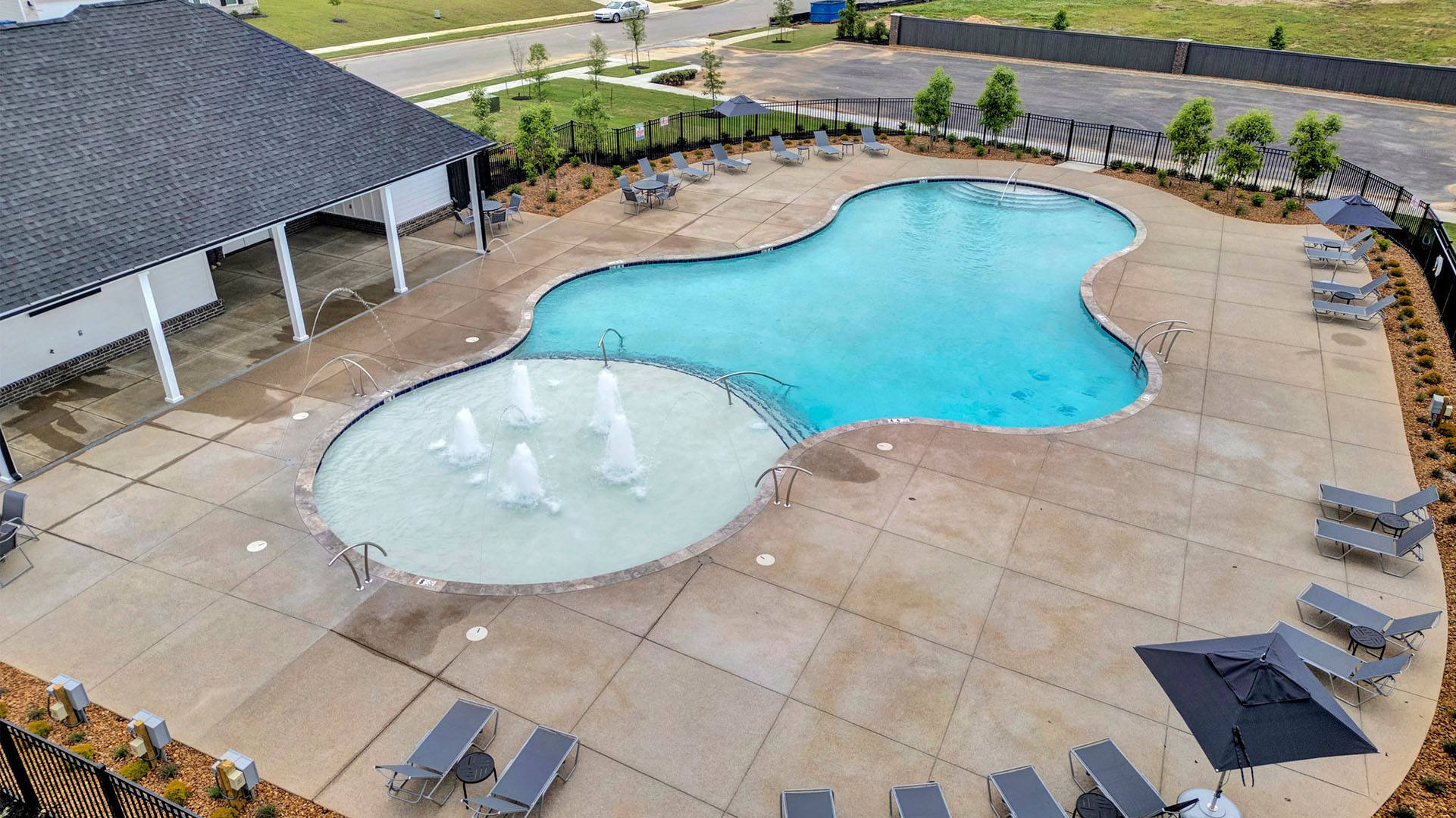 Drone view of our community pool