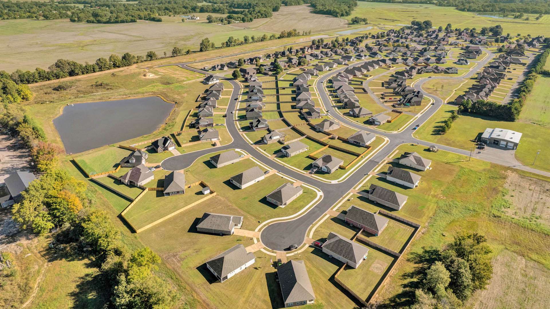 Drone view of hedge Rose community