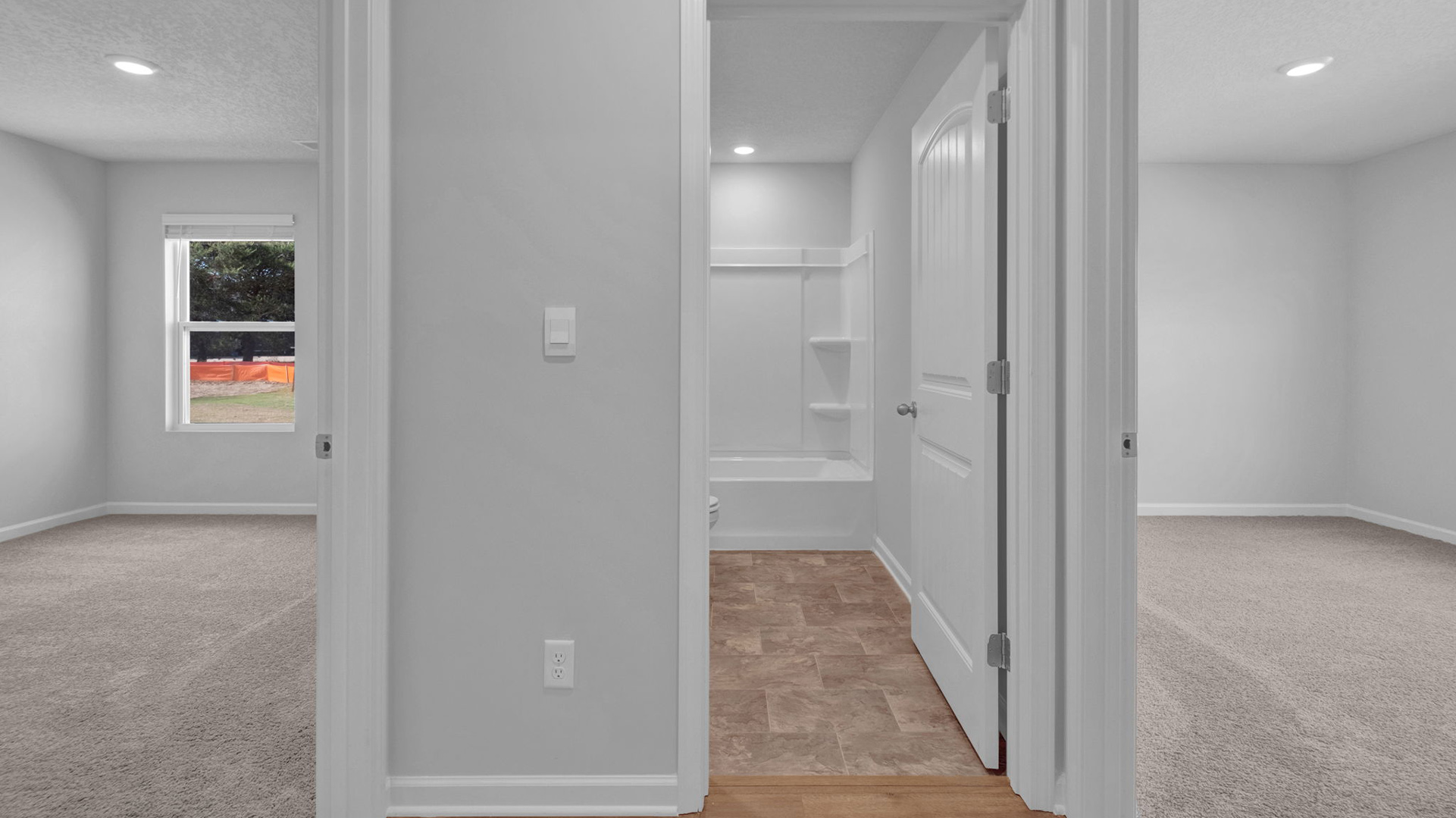 Entry foyer leading into the secondary bedrooms