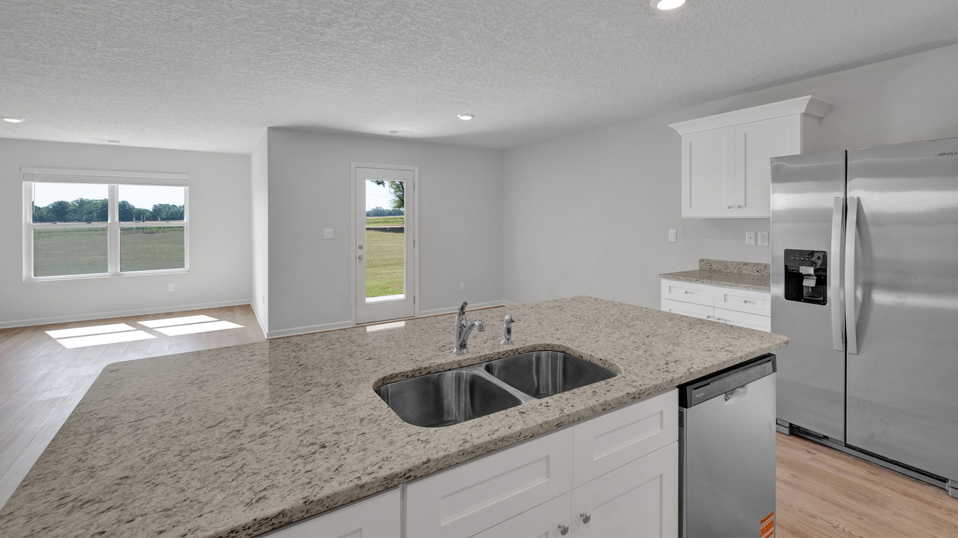 Beautiful granite countertop kitchen island