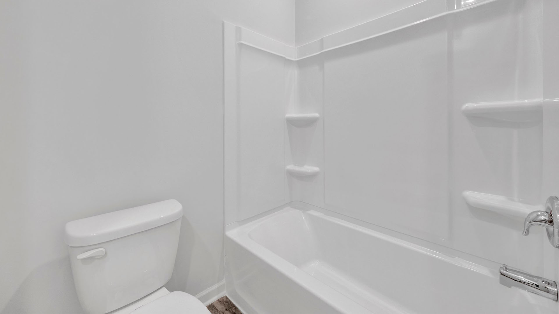 Tile flooring in second bathroom