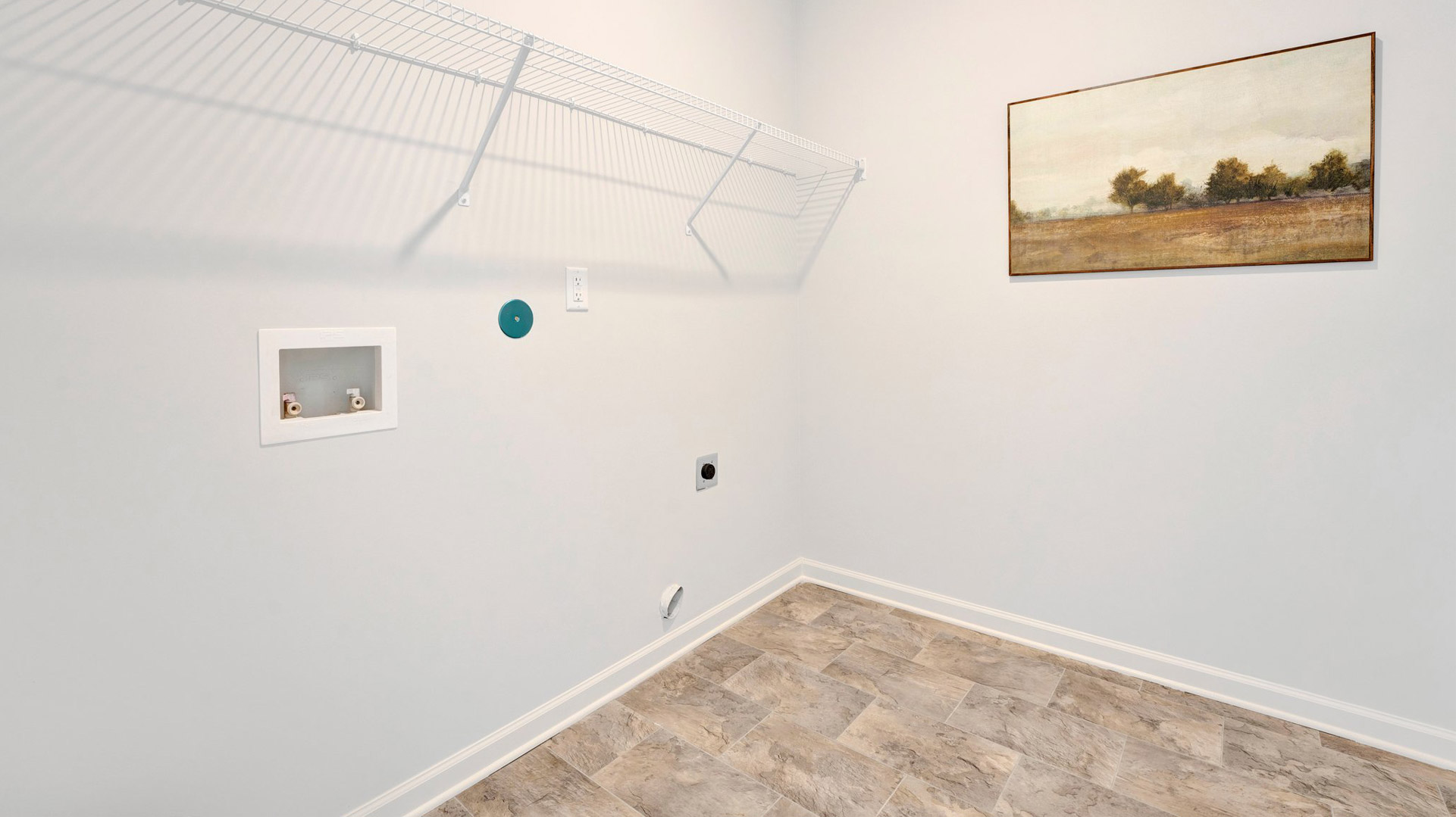 Laundry room with ventilated shelving