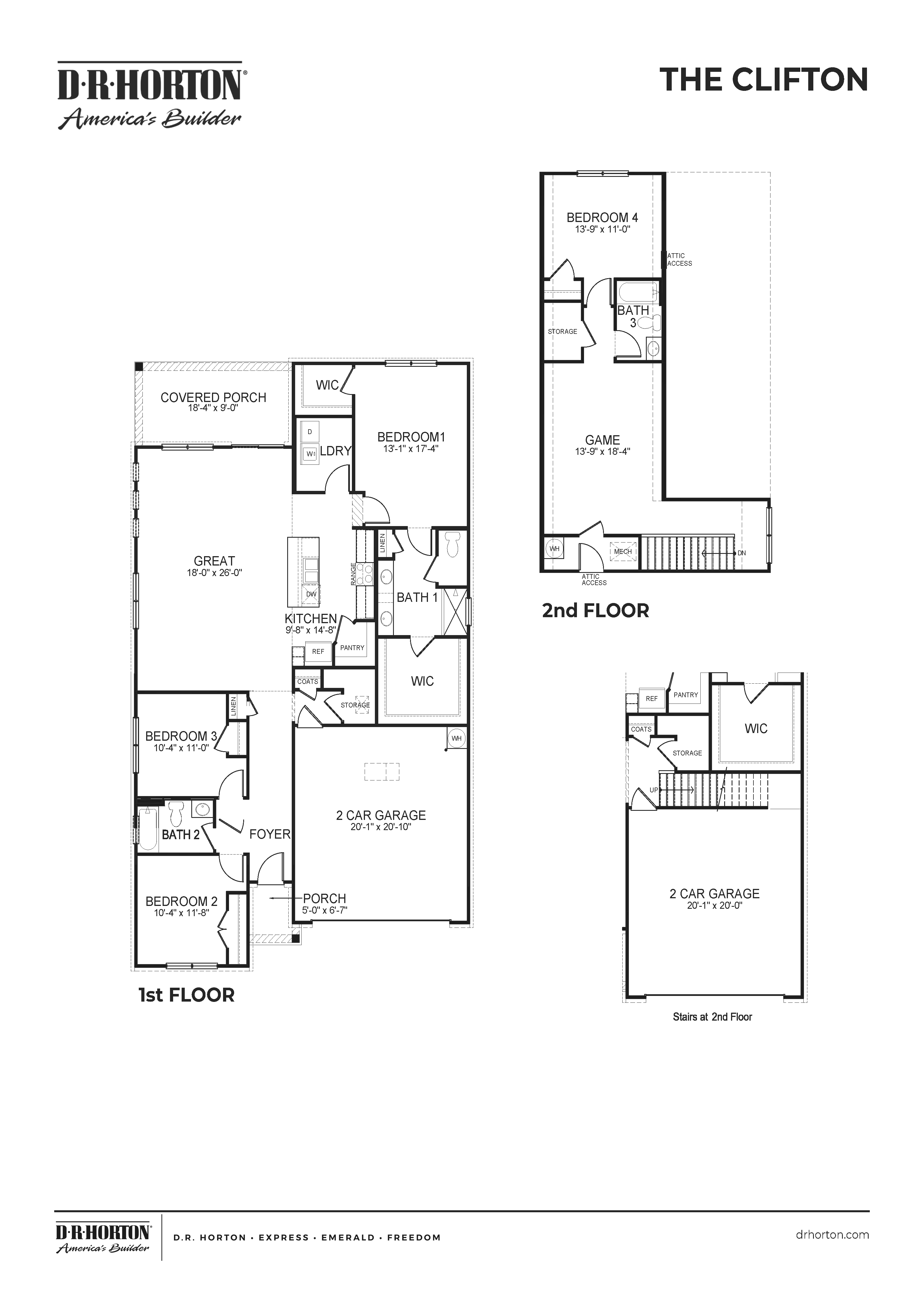 Clifton two story floorplan