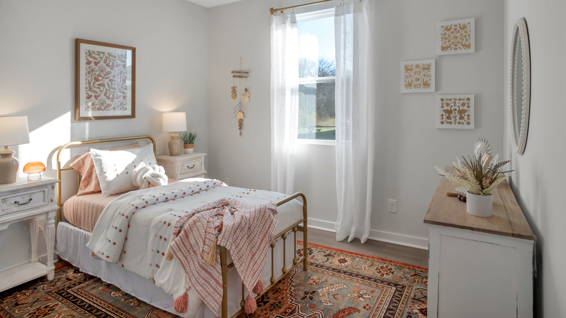 Fourth bedroom with a window and carpet flooring