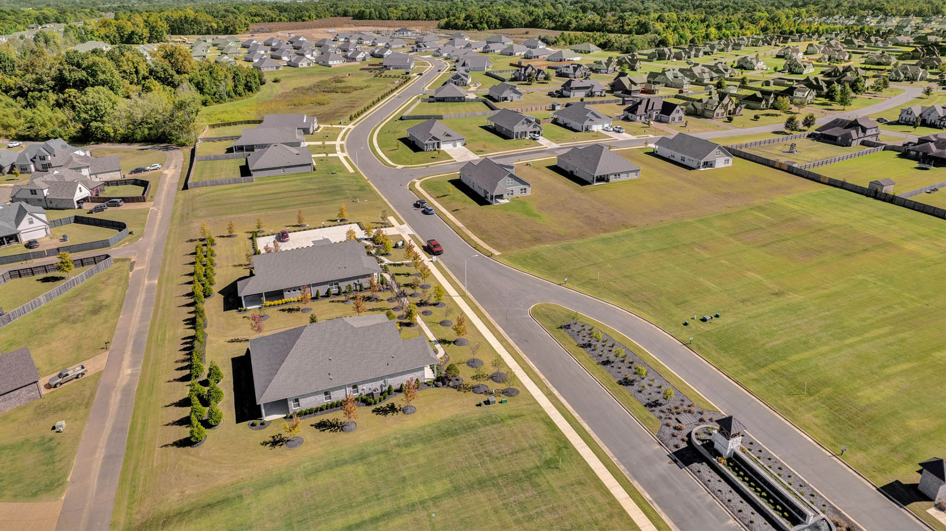 Drone view of the community