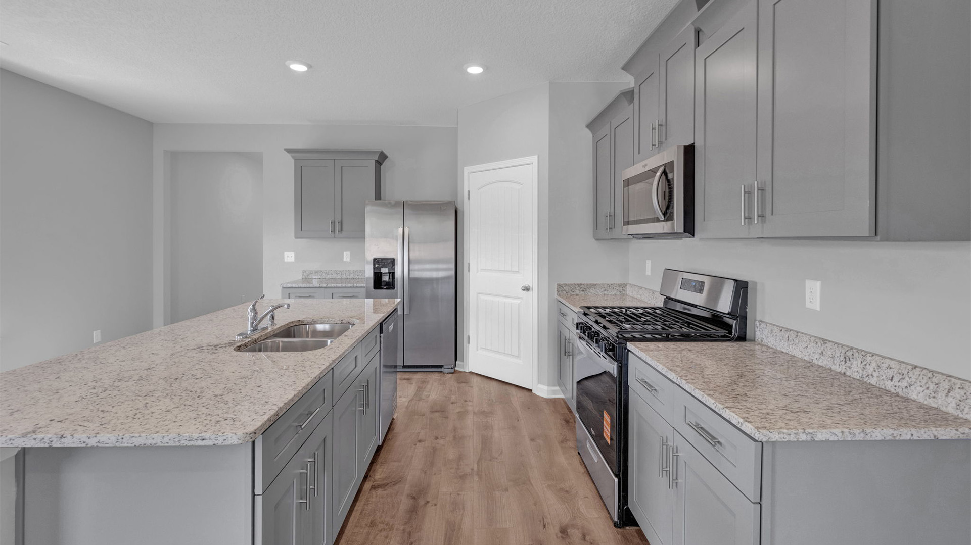 Spacious corner walk in pantry